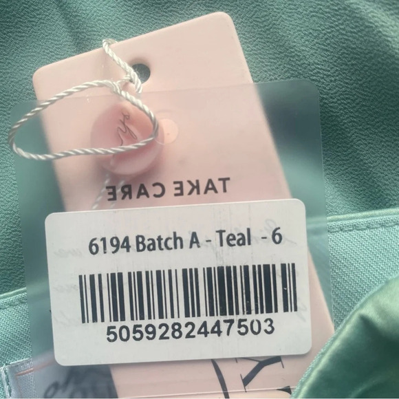 New! Oh Polly Paloma One Shoulder Draped Mini Dress in Teal nwt 22208 - Picture 11 of 14